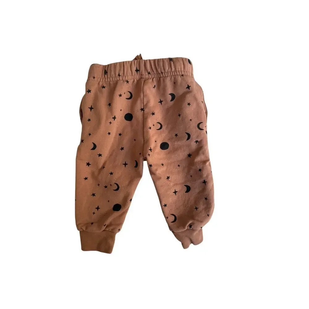 Quincy Mae Brown Night Sky Relaxed Fleece Top and Sweatpant Set Size 3-6 M